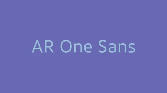 AR One Sans Family font