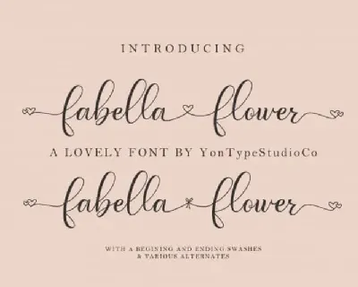 Fabella Flower Calligraphy font