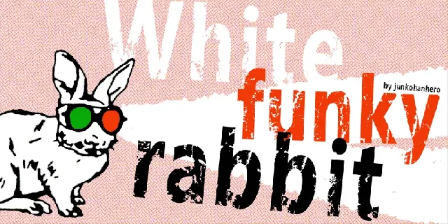 White funky rabbit font