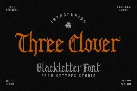 Three Clover Blackletter font