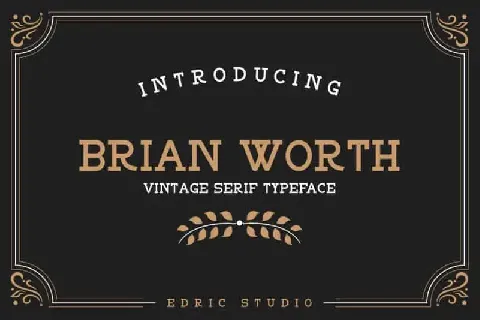 BRIAN WORTH Vintage font