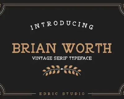 BRIAN WORTH Vintage font