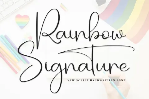 Rainbow Signature Script font