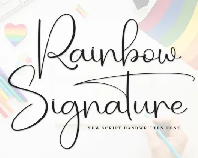 Rainbow Signature Script font