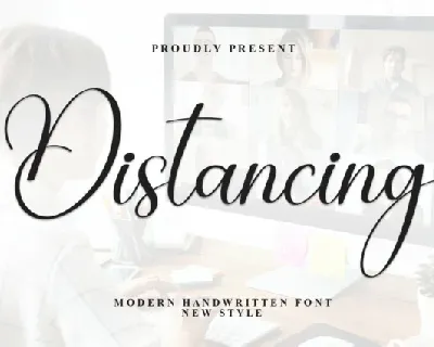 Distancing Calligraphy font