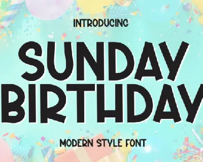 Sunday Birthday Display font