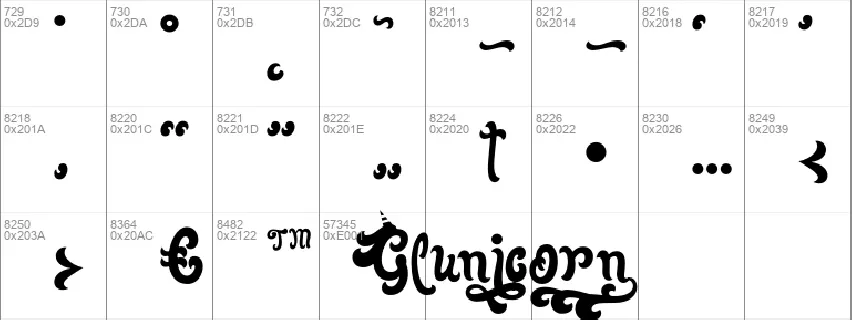 Glunicorn font