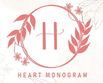 Heart Monogram Display font