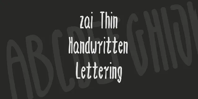 zai Thin Handwritten Lettering font