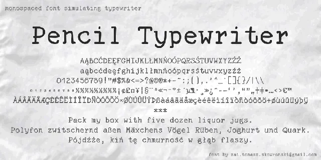 zai Pencil Typewriter font