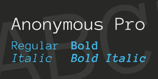 Anonymous Pro Family font