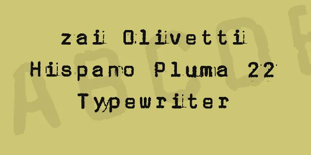 zai Olivetti Hispano Pluma 22 Typewriter font