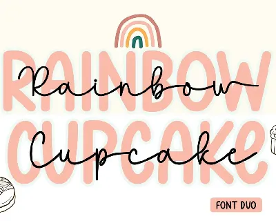 RAINBOW CUPCAKE font