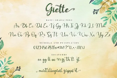 Giette Calligraphy Script font