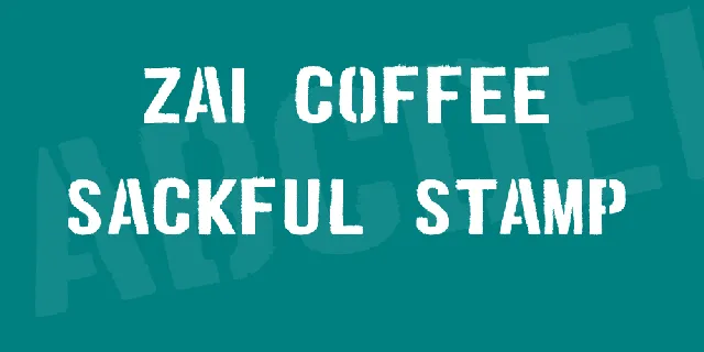 zai Coffee Sackful Stamp font