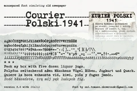 zai Courier Polski 1941 font