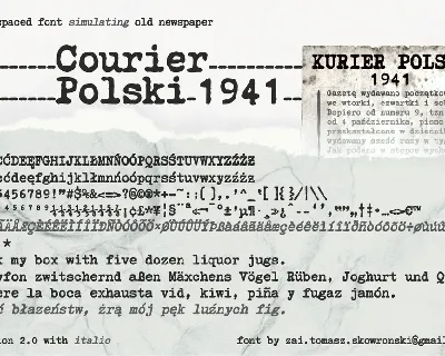 zai Courier Polski 1941 font