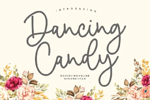 Dancing Candy Monoline Handwritten font