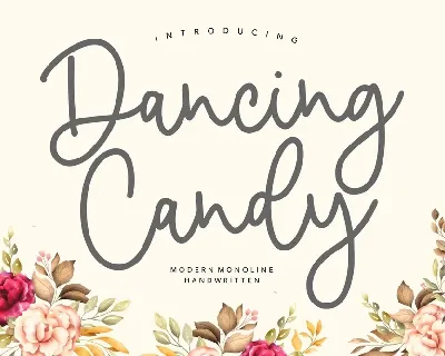 Dancing Candy Monoline Handwritten font