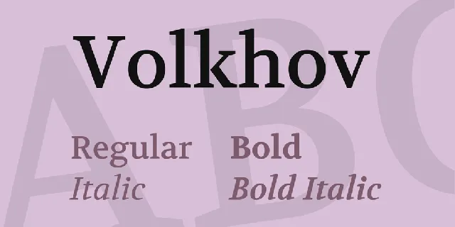 Volkhov Family font