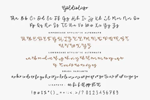 Goldiolus Demo font