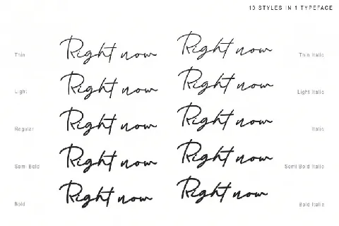 Right Now Signature font