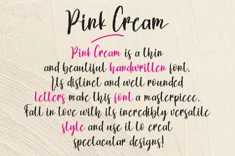 Pink Cream font