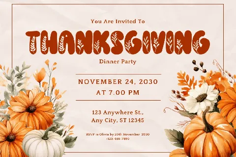 Flower Thanksgiving font