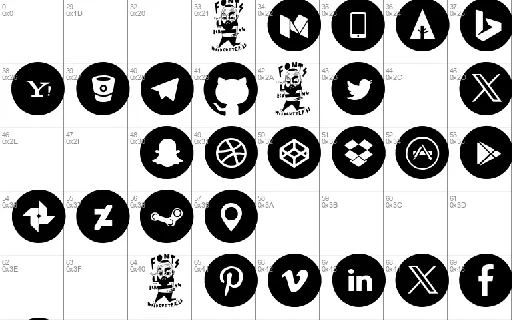 Social Media Circled font