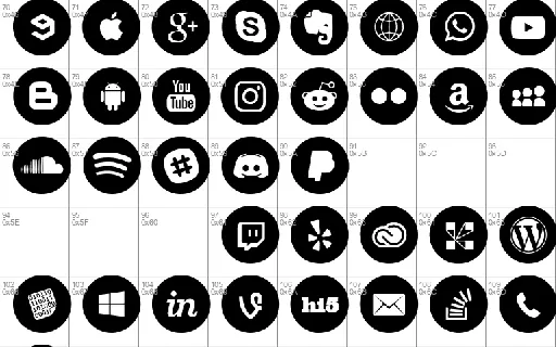 Social Media Circled font