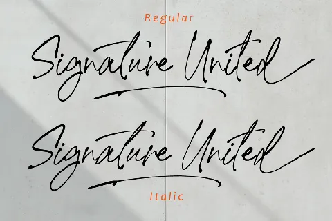 Signature United font