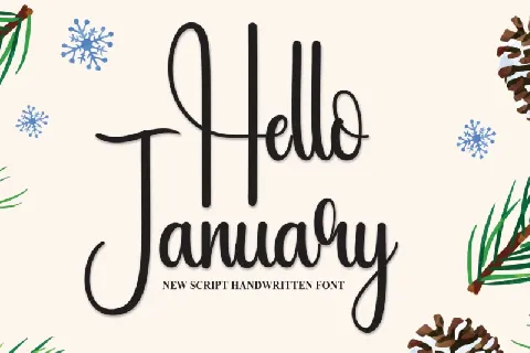 Hello January Script font