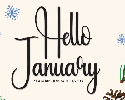 Hello January Script font