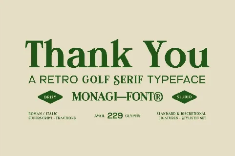 Monagi Demo font