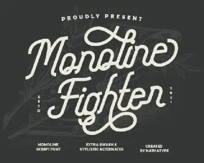 Monoline Fighter font