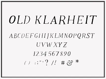 Old Klarheit font