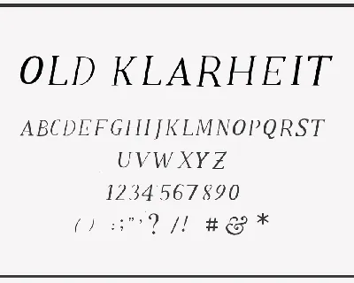 Old Klarheit font