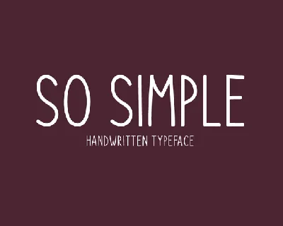 So Simple font