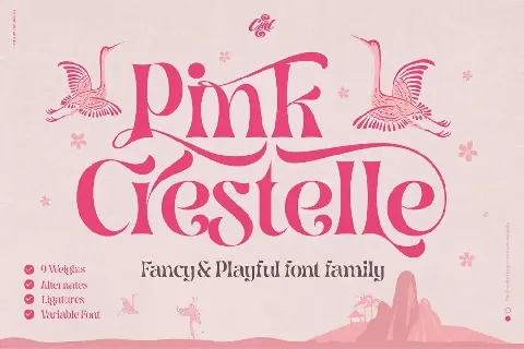 Pink Crestelle font