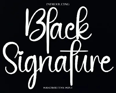 Black Signature Script font