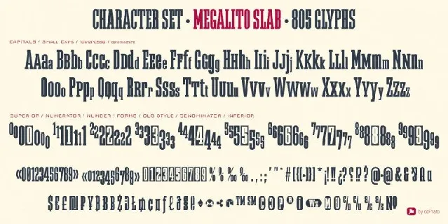 Megalito Slab & Small Caps font