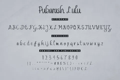 Pubarash Lulu Handwritten font