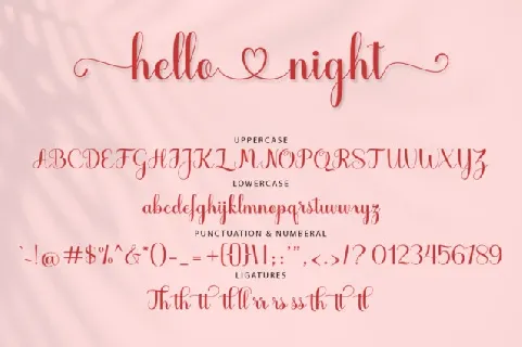 Hello Night Script font