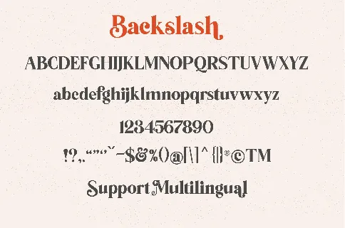 Backslash Elegant Serif font