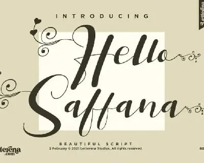 Hello Saffana Calligraphy font