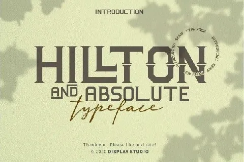 Hillton and Absolute font