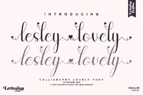 Lesley Lovely Calligraphy font