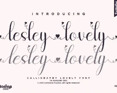 Lesley Lovely Calligraphy font