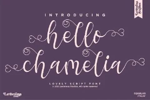 Hello Chamelia Calligraphy font