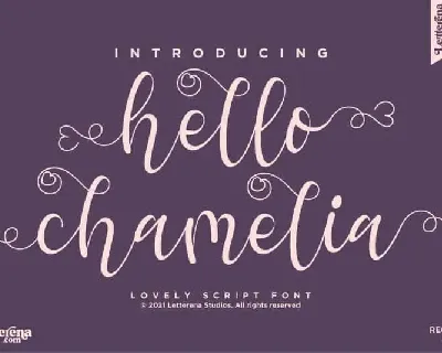 Hello Chamelia Calligraphy font